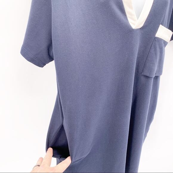 Sibel Saral Blue Cotton Collared V-Neck Dress XS - Picture 4 of 6